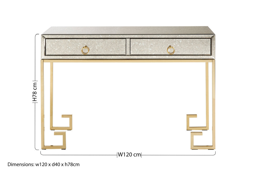 Sorrento Antique Mirror and Gold Console Table