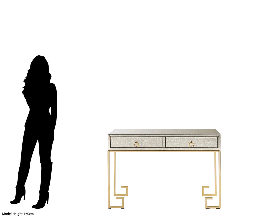 Sorrento Antique Mirror and Gold Console Table