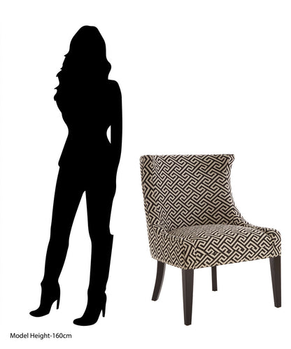 Sorrento Park Greek Key Design Wingback Lounge Chair