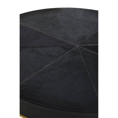 Vienna Hair On Leather Round Side Table 
