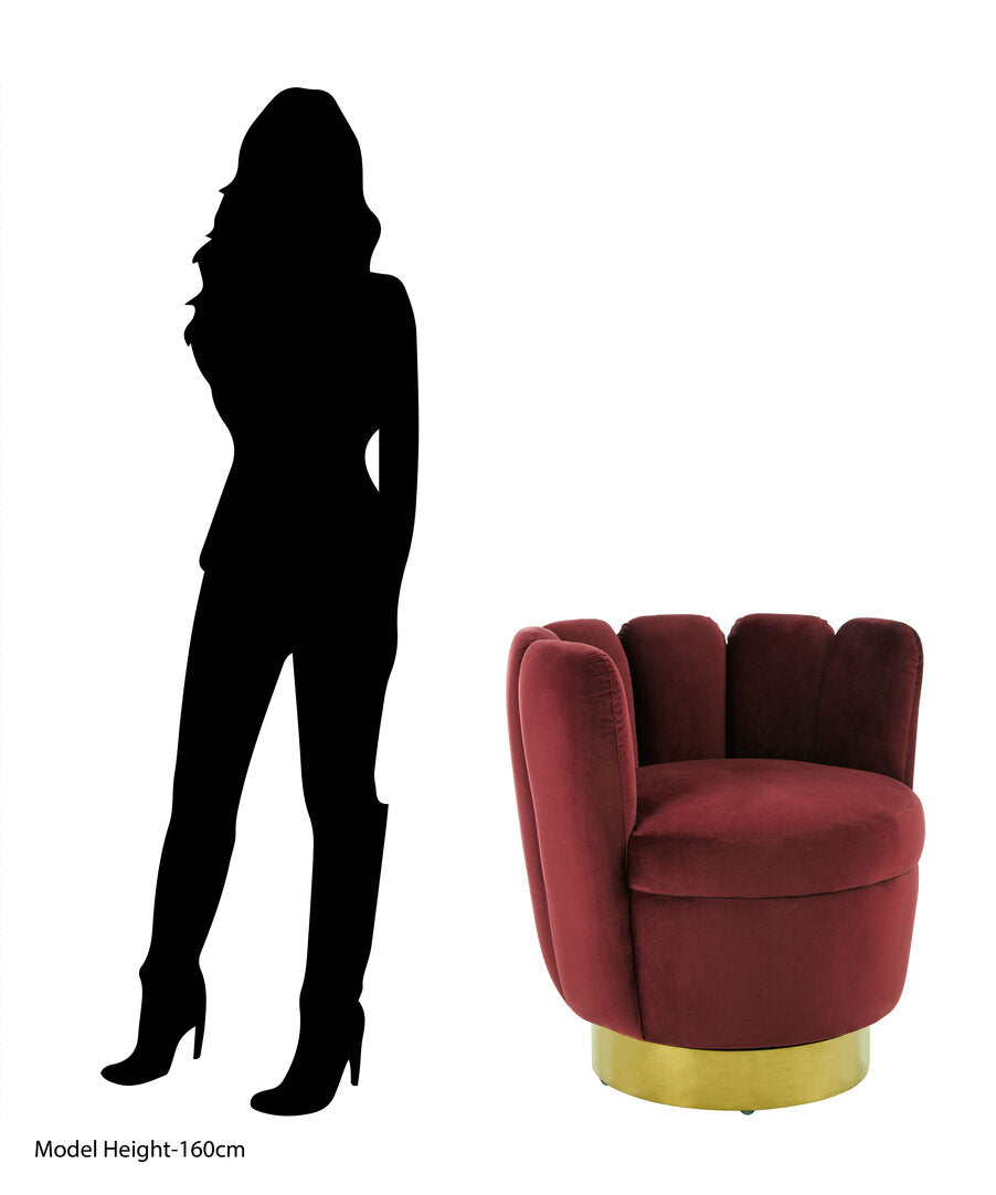 Como Wine Velvet Accent Chair