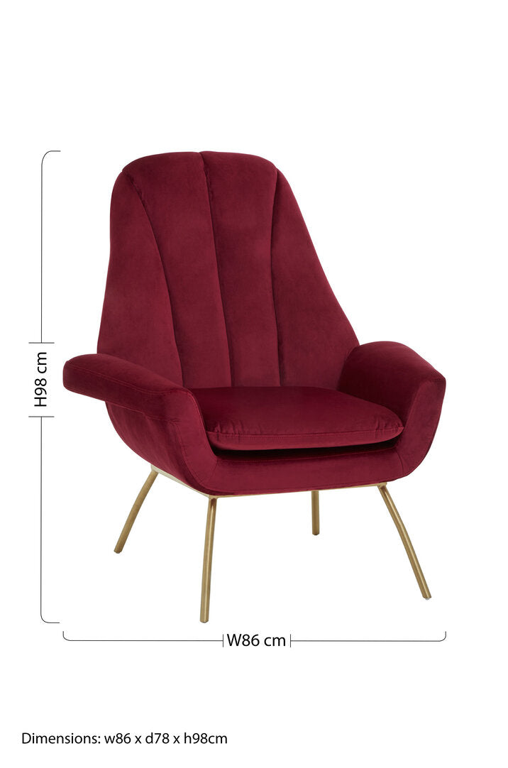 Vienna Wine Velvet Lounge Chair