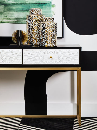 Cambridge Black and White Console Table with Drawers