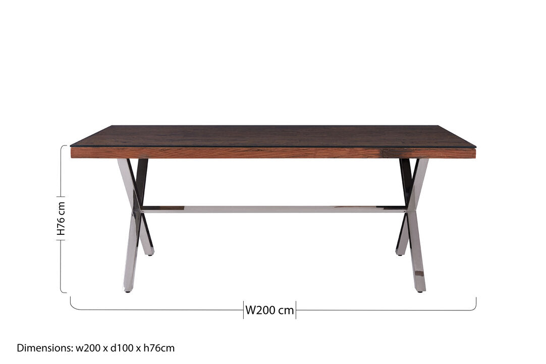 Madison Natural Dining Table With Cross Base