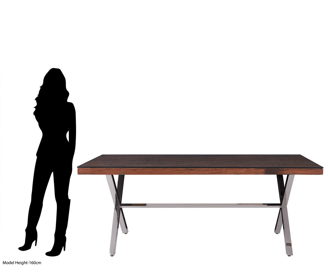 Madison Natural Dining Table With Cross Base