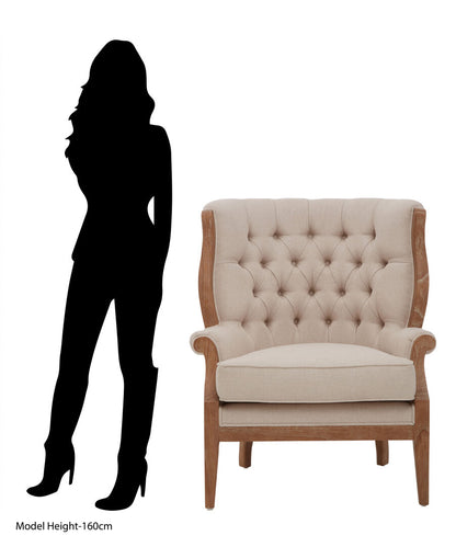 Savannah Cream Chair with Tufted Back