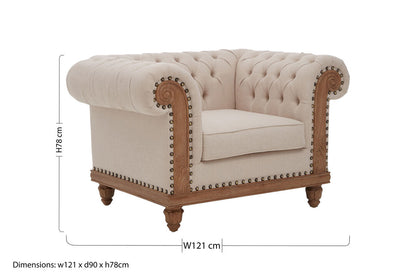 Savannah Chesterfield Cream Armchair