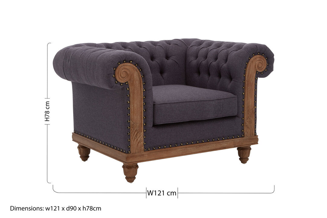 Savannah Chesterfield Graphite Grey Chair