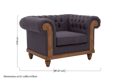 Savannah Chesterfield Graphite Grey Chair