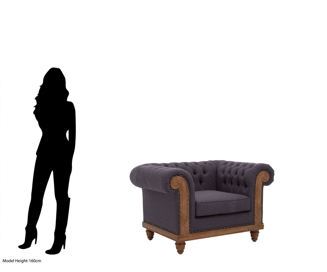 Savannah Chesterfield Graphite Grey Chair