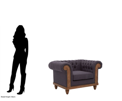 Savannah Chesterfield Graphite Grey Chair