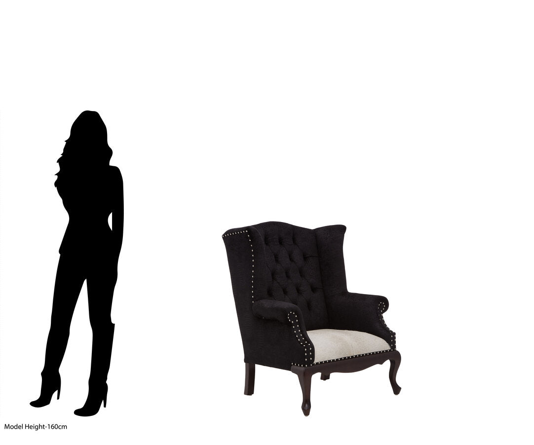 Brooklyn Black Textured Chair with Tufted Back