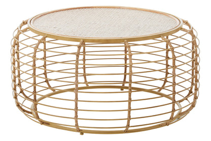 Bath Round Coffee Table With Rattan Top