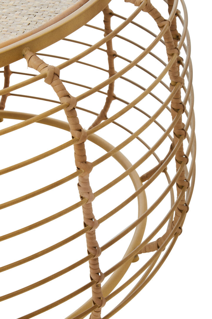 Bath Round Coffee Table With Rattan Top