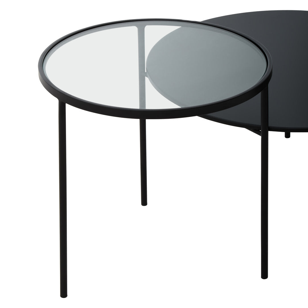 Bath Coffee Table With Glass And Metal Tops