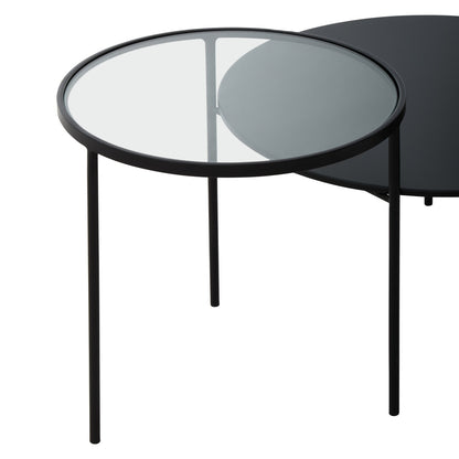 Bath Coffee Table With Glass And Metal Tops