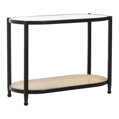 Stirling Rattan and Glass 2 Tier Console Table