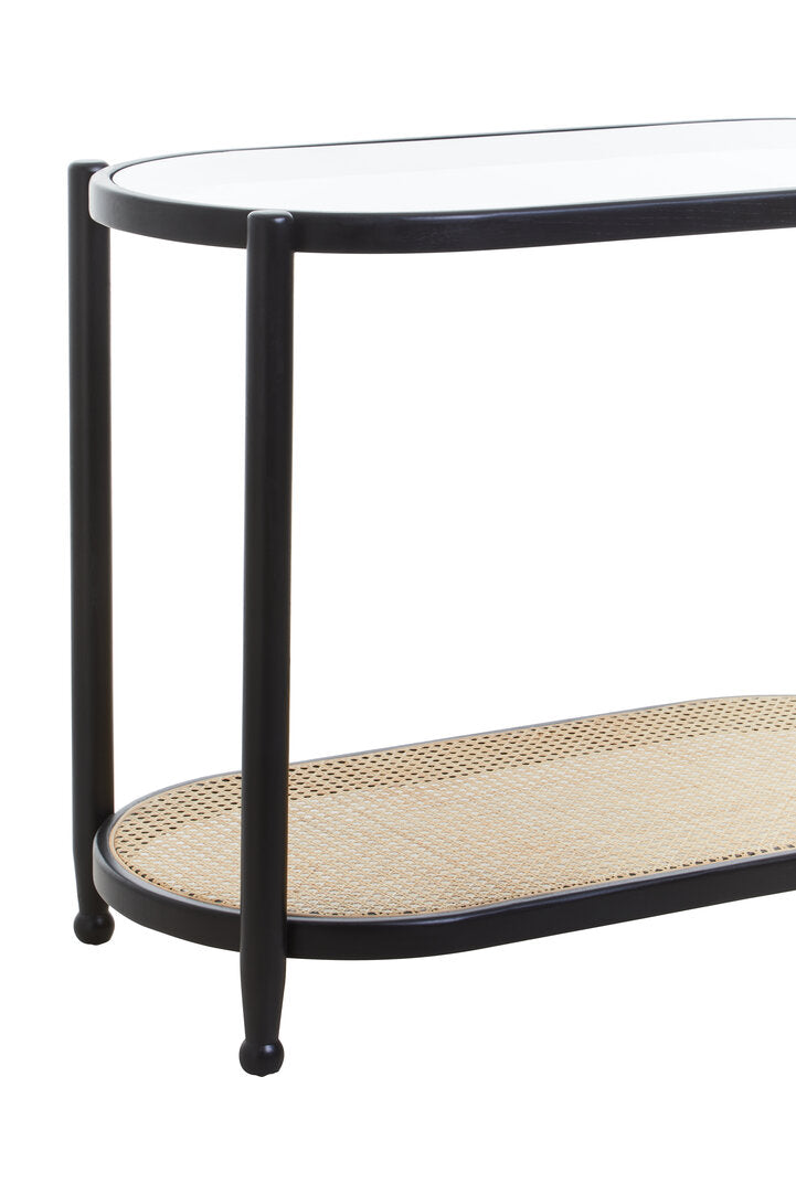 Stirling Rattan and Glass 2 Tier Console Table