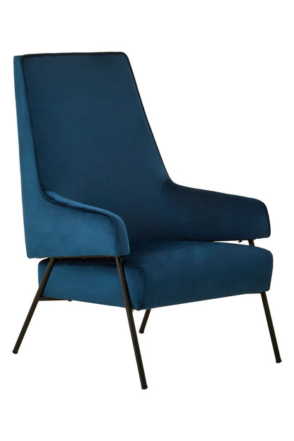 York Blue Velvet Chair