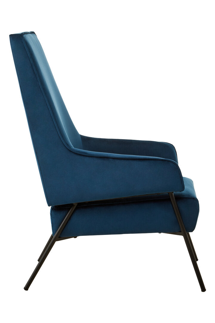 York Blue Velvet Chair