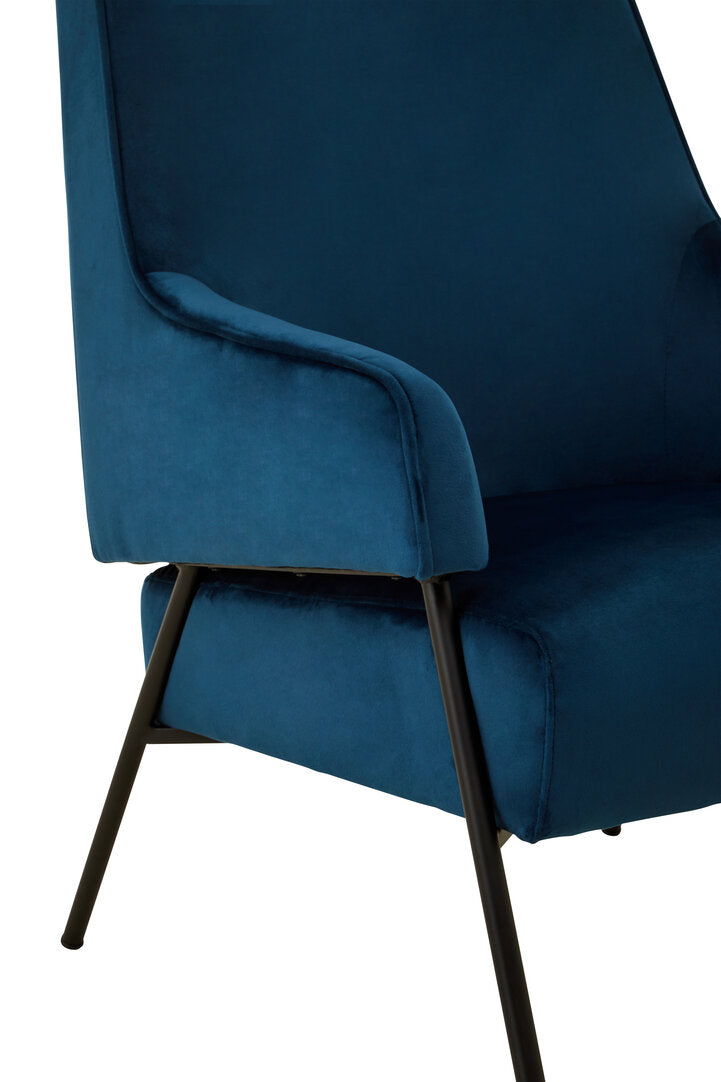 York Blue Velvet Chair