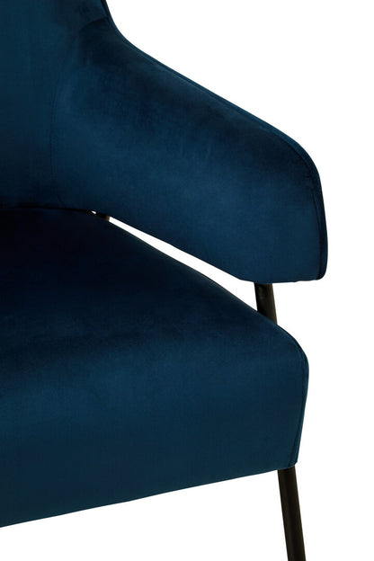 York Blue Velvet Chair