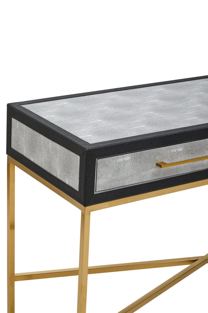 Capri Grey Shagreen Console Table