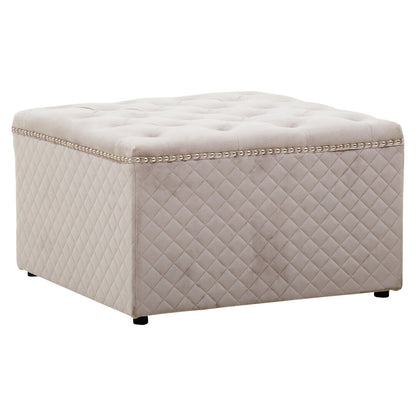 Windsor Square Mink Velvet Ottoman