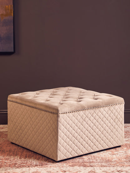 Windsor Square Mink Velvet Ottoman