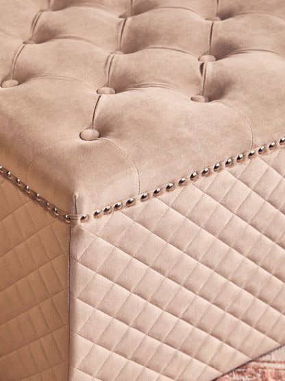 Windsor Square Mink Velvet Ottoman