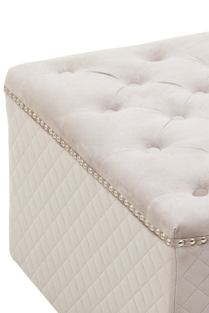 Windsor Square Velvet Ottoman Mink 