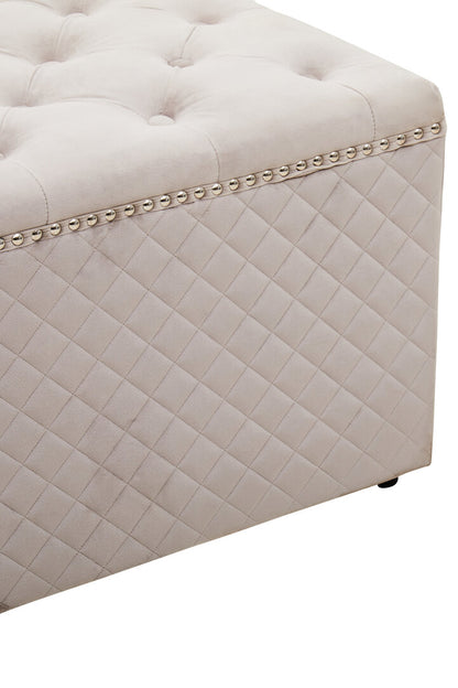 Windsor Square Mink Velvet Ottoman