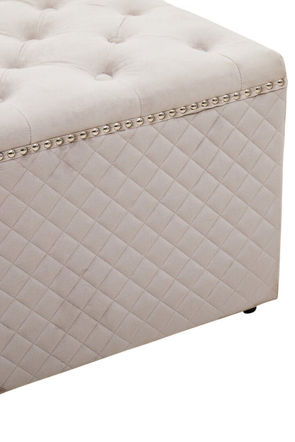 Windsor Square Velvet Ottoman Mink 