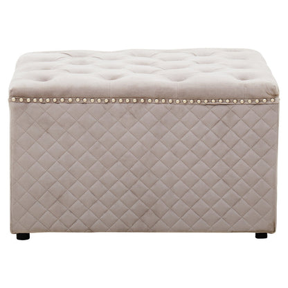 Windsor Square Velvet Ottoman Mink 