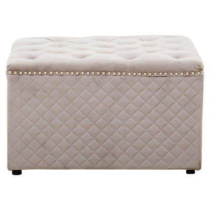 Windsor Square Mink Velvet Ottoman