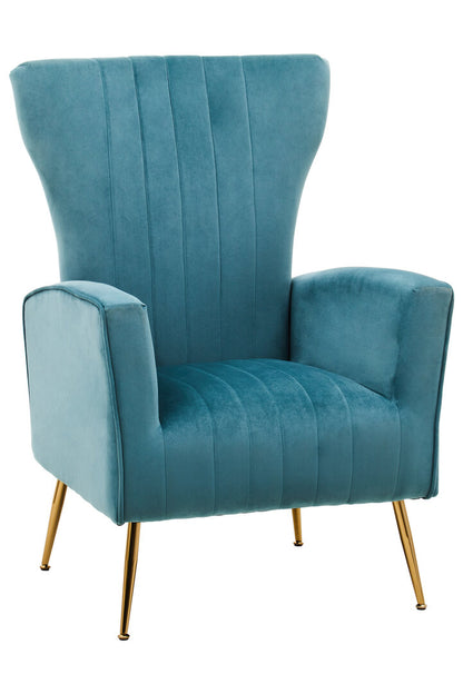 Windsor Green Velvet Accent Chair With Gold Finish Legs