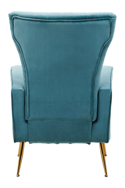Windsor Green Velvet Accent Chair With Gold Finish Legs