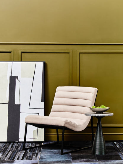 Valencia Ivory Velvet Lounge Chair