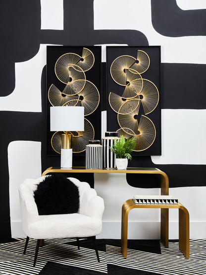 Valencia Matte Gold Slatted Console Table