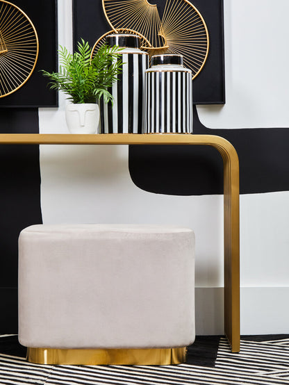 Valencia Matte Gold Slatted Console Table