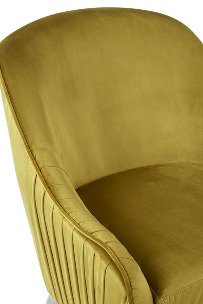 Como Mustard Velvet Armchair