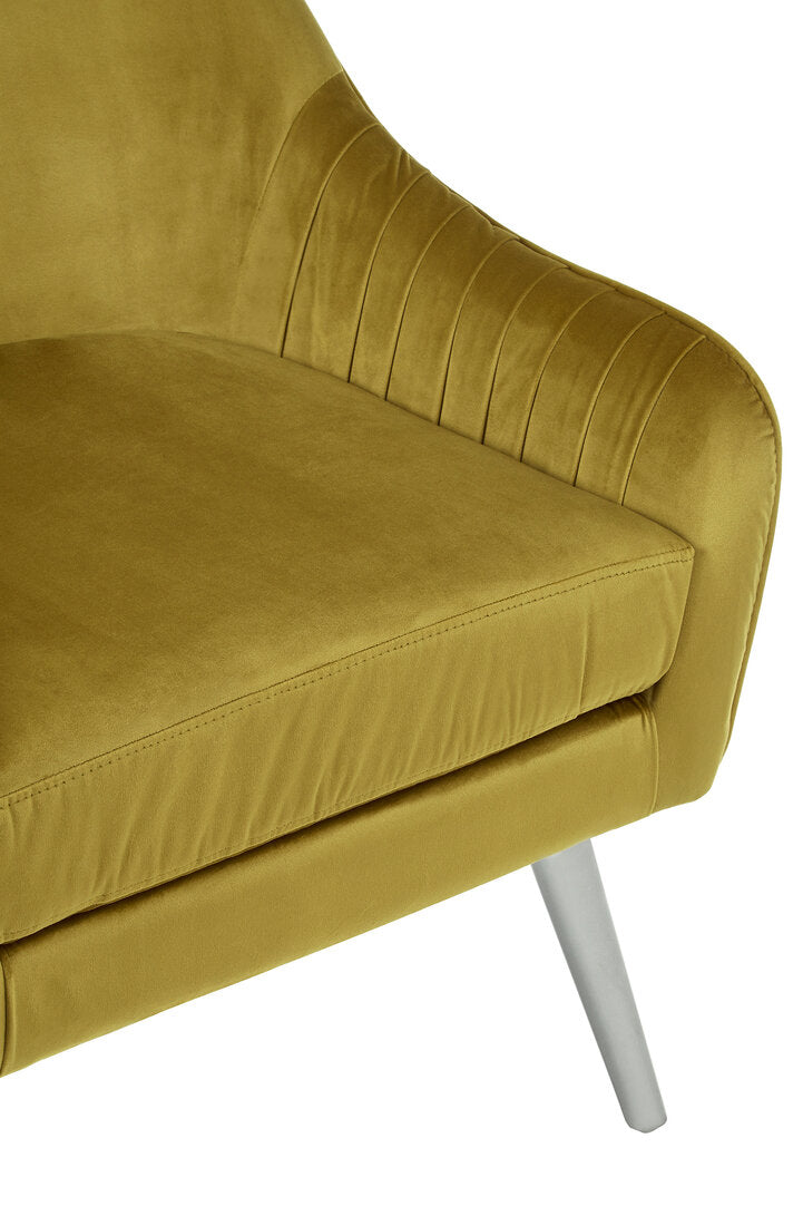 Como Mustard Velvet Armchair
