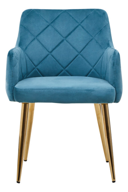 Devon Light Blue Velvet Angular Dining Chair