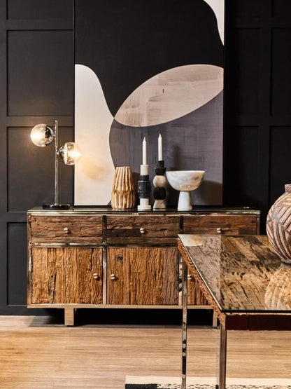 Siena Two Light Black Marble Table Lamp 