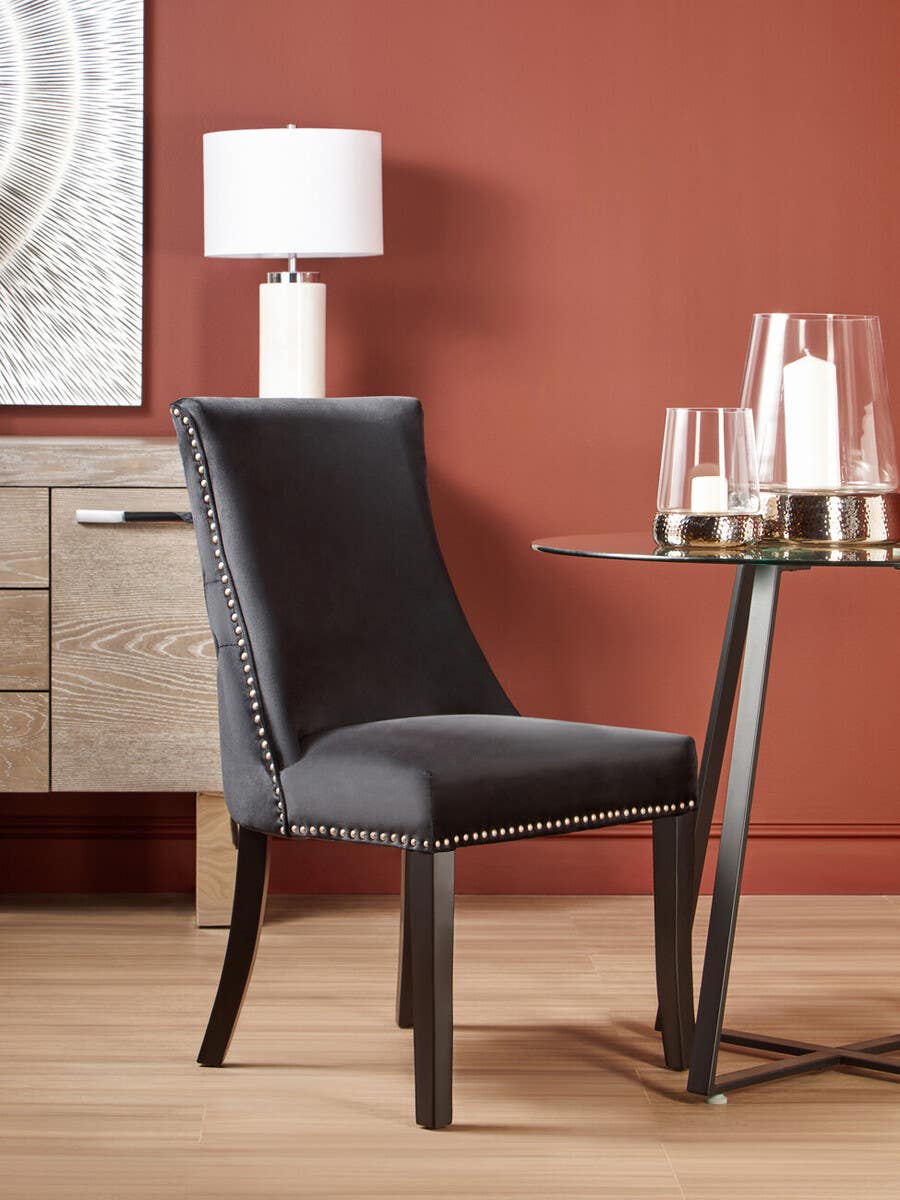 Vienna Black Velvet Dining Chair