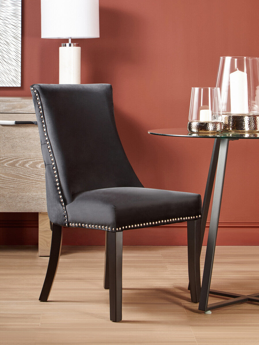 Vienna Black Velvet Dining Chair
