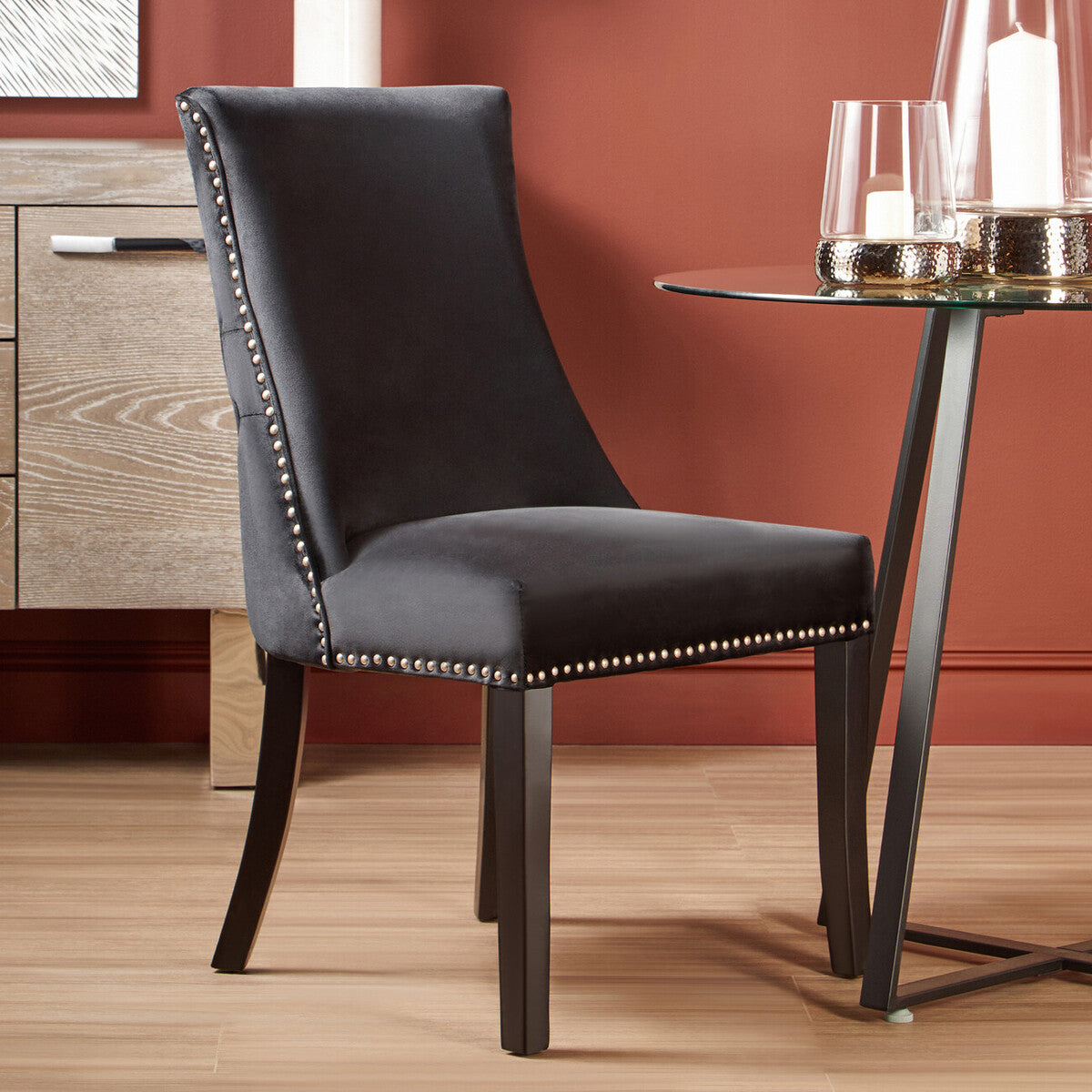 Vienna Black Velvet Dining Chair
