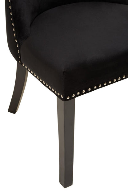 Vienna Black Velvet Dining Chair
