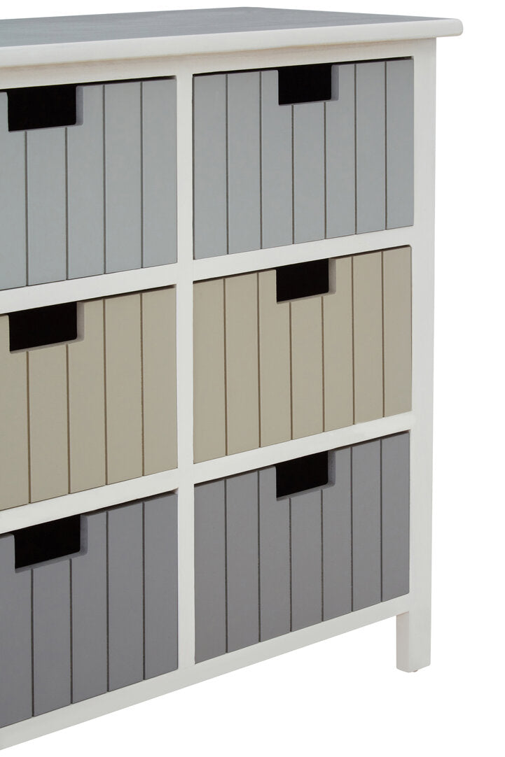 Belgravia England White 6 Drawers Chest