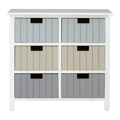 Belgravia England White 6 Drawers Chest